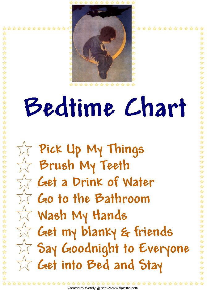 Bedtime Chart for Kids