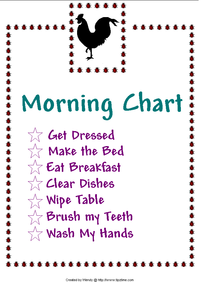 Morning Time Chart for Kids